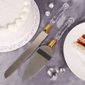 Acrylic Cake Server and Cake Knife Set Party Supplies